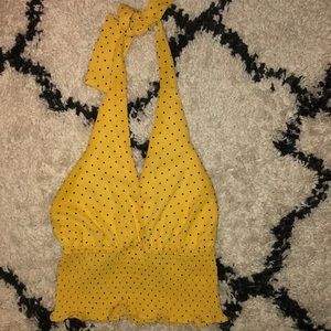 Yellow halter style top